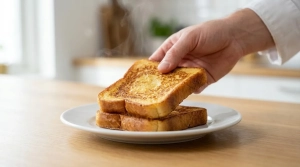 Étape 9: Disposez deux tranches de pain perdu bien chaudes ...