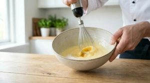 Étape 4: Ajoutez le reste du sucre aux jaunes d'œufs et fo...