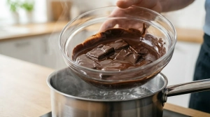 Étape 2: Faites fondre le chocolat haché au bain-marie (un...