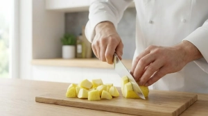 Étape 3: Coupez la chair des pommes en gros cubes d'environ...