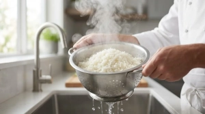 Étape 4: Égouttez le riz soigneusement dans une passoire e...