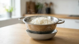 Étape 5: Réservez le riz égoutté dans la passoire posée...