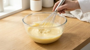 Étape 3: Dans un saladier, versez le yaourt, les œufs enti...