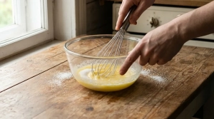 Étape 2: Dans un saladier, fouettez le beurre fondu avec le...