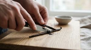 Étape 2: Grattez soigneusement les graines noires à l'int�...