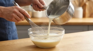 Étape 5: Retirez la gousse de vanille du lait, puis versez ...