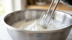 Étape 8: Ajoutez la pincée de sel aux blancs d'œufs et mo...