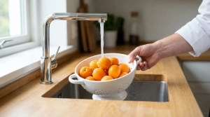 Étape 3: Lavez soigneusement les abricots et séchez-les av...