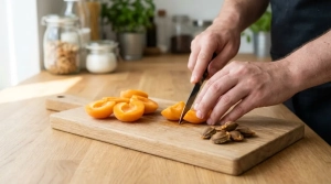 Étape 4: Coupez les abricots en deux pour retirer le noyau,...