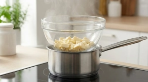 Étape 2: Préparez un bain-marie : faites frémir un fond d...