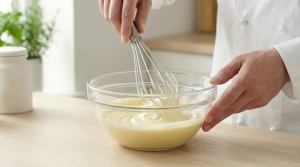 Étape 9: Incorporez vivement une grosse cuillère de crème...