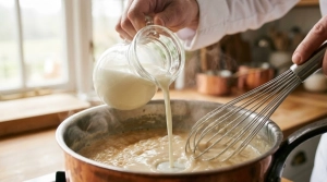 Étape 6: Versez le lait progressivement tout en fouettant c...