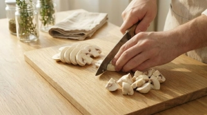 Étape 3: Coupez les champignons en tranches. Réservez une ...