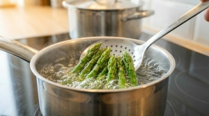 Étape 13: Plongez les pointes d'asperges réservées dans l'...