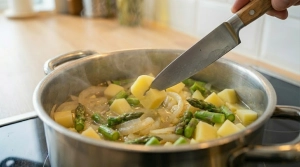 Étape 15: Vérifiez la cuisson des légumes du velouté avec...