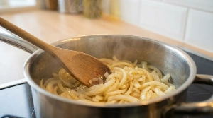 Étape 8: Faites revenir l'oignon émincé pendant 3 minutes...