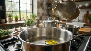 Étape 5: Dans une grande casserole, faites chauffer l'huile...