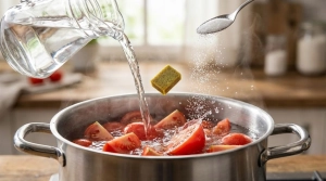 Étape 7: Ajoutez les quartiers de tomates, le bouillon cube...