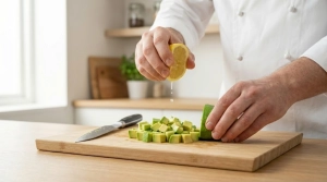 Étape 3: Coupez les avocats en deux, retirez le noyau et la...