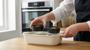 Étape 9: Placez les ramequins dans le grand plat à gratin ...