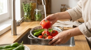Étape 1: Lavez soigneusement les tomates, le poivron vert, ...