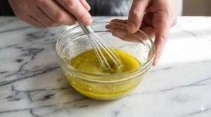 Étape 5: Dans un petit bol, fouettez le jus de citron avec ...