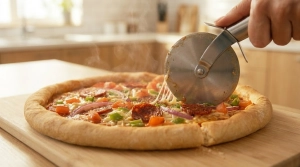 Étape 13: Sortez la pizza du four et coupez-la en parts gén...