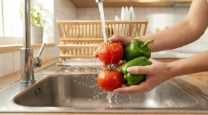 Étape 2: Lavez soigneusement les tomates et le poivron sous...