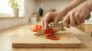 Étape 6: Retirez la peau du chorizo si nécessaire et coupe...