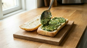 Étape 7: Tartinez généreusement la base de chaque pain av...