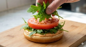 Étape 15: Déposez quelques feuilles de roquette et une ou d...