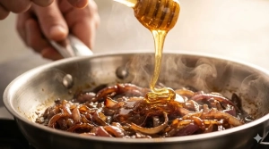 Étape 4: Ajoutez le miel aux oignons et laissez caramélise...