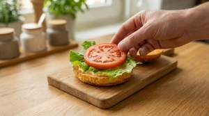 Étape 11: Ajoutez une belle feuille de salade pour le croqua...