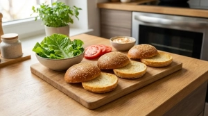 Étape 4: Réservez les pains toastés et les légumes sur u...