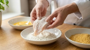 Étape 6: Passez chaque filet de poulet successivement dans ...