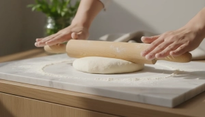 Étape 5: Sur un plan de travail légèrement fariné, étal...