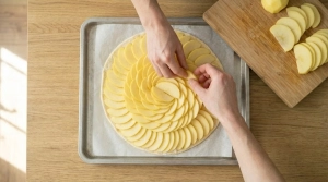 Étape 10: Disposez les lamelles de pommes en rosace serrée ...