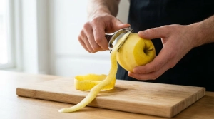 Étape 2: Pelez les pommes à l'aide d'un économe en retira...