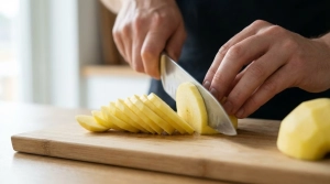 Étape 3: Coupez les pommes en lamelles fines et régulière...
