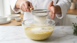 Étape 6: Ajoutez les ingrédients secs : la farine, la levu...