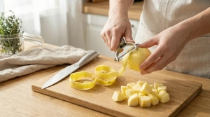 Étape 5: Pendant ce temps, pelez toutes les pommes. Coupez-...