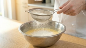 Étape 11: Tamisez la farine directement au-dessus du mélang...