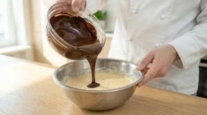 Étape 13: Versez le mélange chocolat et beurre tiédi sur l...