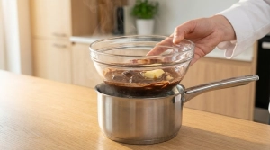 Étape 5: Faites fondre le mélange chocolat et beurre au ba...