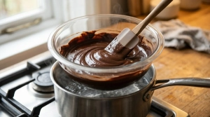 Étape 3: Placez le chocolat et le beurre dans un récipient...