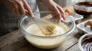 Étape 5: Dans un grand saladier, cassez les œufs entiers e...