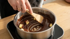 Étape 4: Faites fondre le chocolat et le beurre coupés en ...