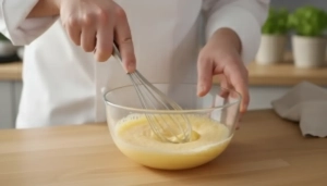 Étape 8: Dans un saladier, fouettez vigoureusement les œuf...