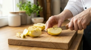 Étape 2: Coupez les pommes en quatre gros quartiers réguli...