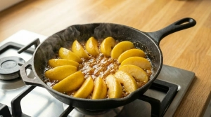 Étape 7: Laissez cuire les pommes dans le caramel frémissa...